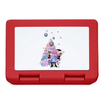 Cute Elves Celebrate the Christmas Season - Lunchbox - red - Front