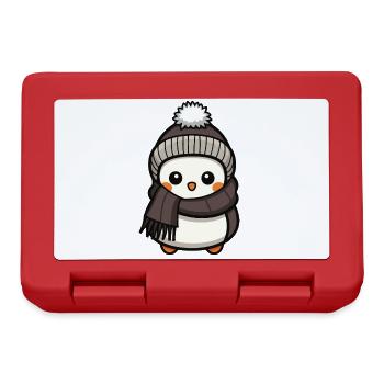 Pinguin Tier Baby Comic - Brotdose - Rot - Vorne