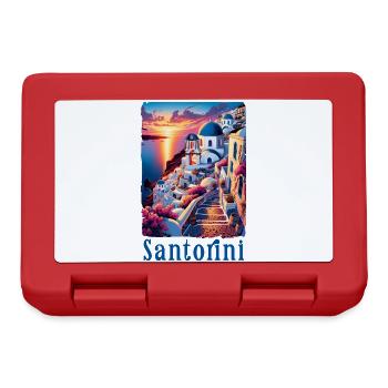 Santorini Greece Travel Greek Island - Lunchbox - red - Front
