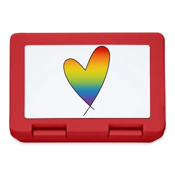 Regenbogen Herz Regenbogenfarben CSD Pride Month - Brotdose - Rot - Vorne