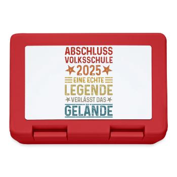 Abschluss Volksschule 2025 Legende Gelände - Brotdose - Rot - Vorne