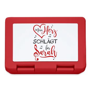 Mein Herz schlägt für Sarah - Brotdose - Rot - Vorne