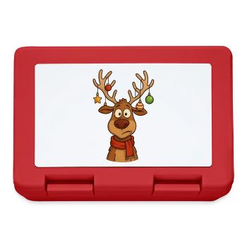 Hirsch Rudolph Frohe Weihnachten süß - Brotdose - Rot - Vorne
