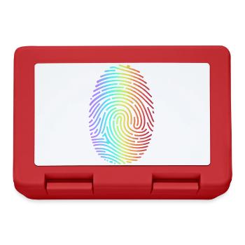 Bunter Regenbogen Fingerabdruck - Brotdose - Rot - Vorne