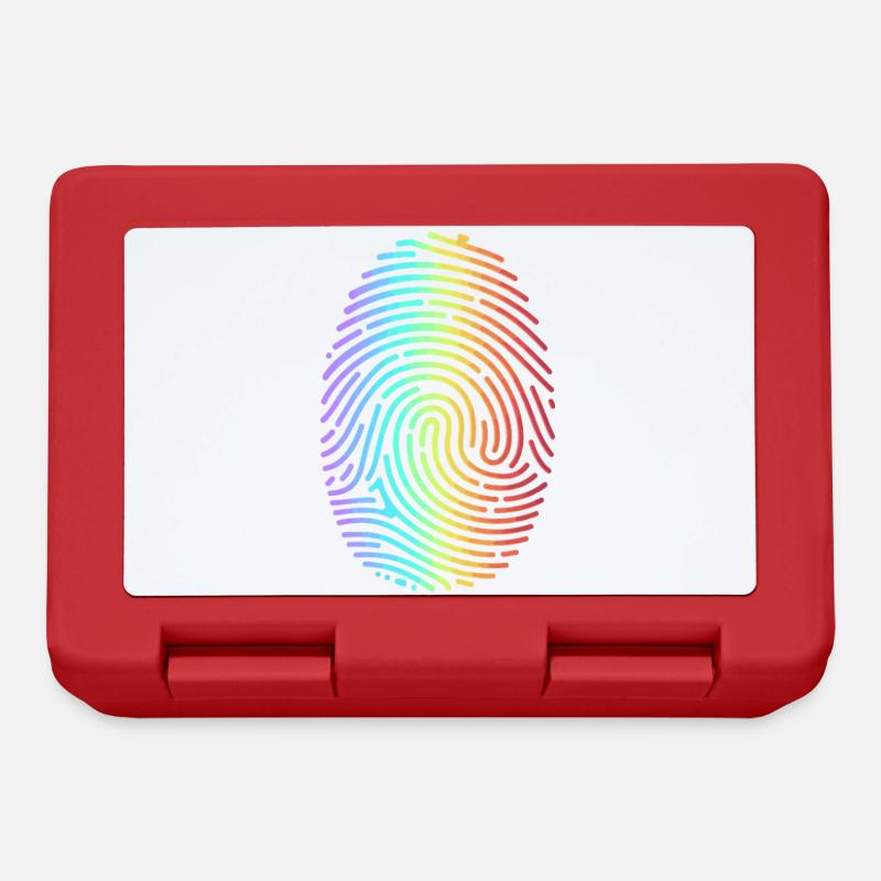 Bunter Regenbogen Fingerabdruck - Brotdose - Rot