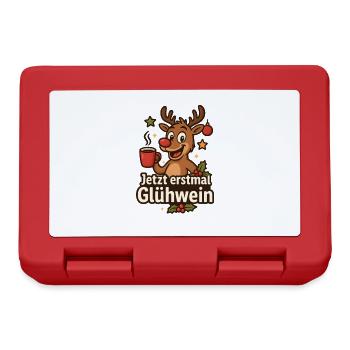 Jetzt erstmal Glühwein Weihnachten - Brotdose - Rot - Vorne