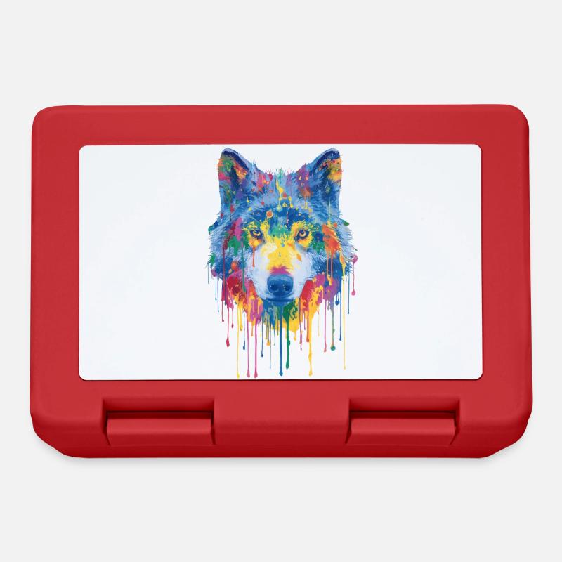 Loup - Boîte à goûter - rouge
