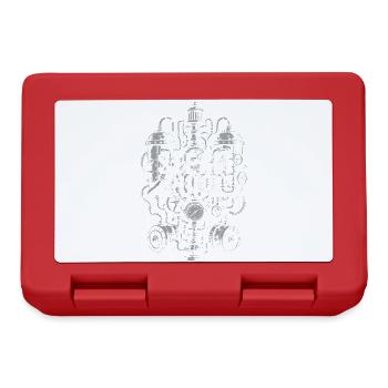 Steampunk Gearpunk Boiler Art - Lunchbox - red - Front