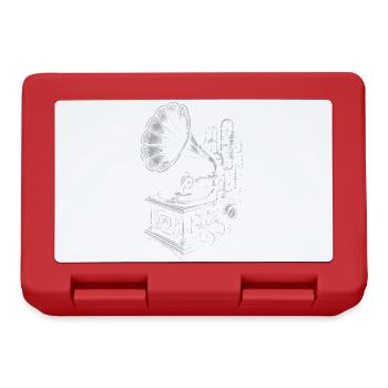 Antique Gramophone Sketch - Lunchbox - red - Front
