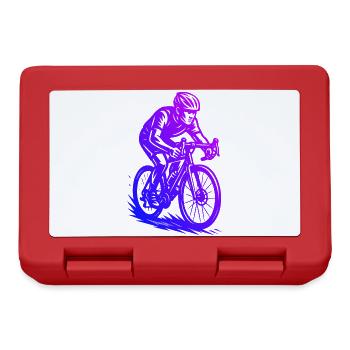 Minimalist road bike motif - Lunchbox - red - Front