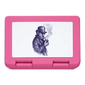 Détective fumeur de pipe dans l’ombre - Boîte à goûter - rose - Devant