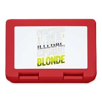 Everything I Love Illegal Expensive Blonde Männer - Brotdose - Rot - Vorne