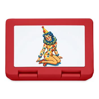 Pastell-Zirkus-Clownporträt - Brotdose - Rot - Vorne