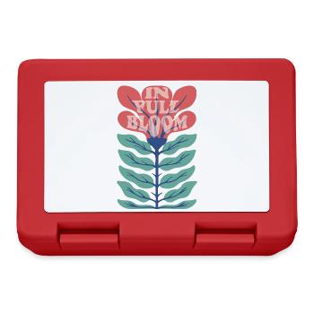 In Full Bloom – Retro Floraler Spruch - Brotdose - Rot - Vorne