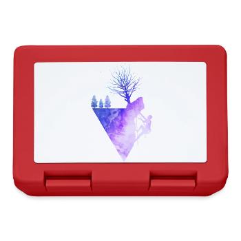 Rock Climbing Nature Watercolor Silhouette - Lunchbox - red - Front