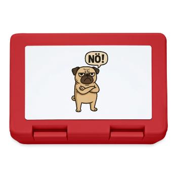 Pug Dog Nope Statement - Lunchbox - red - Front