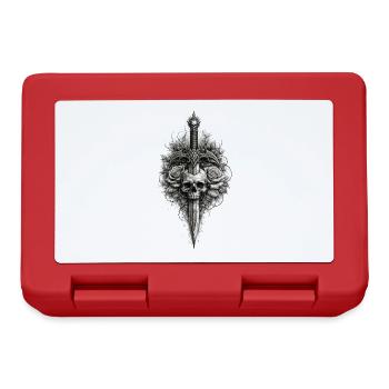 Skull Rose Dagger Gothic Graphic - Lunchbox - red - Front