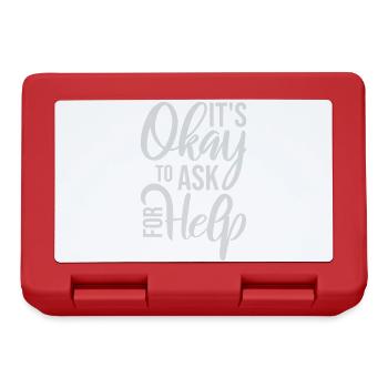 It's Okay To Ask For Help Help Questions Saying Logo - Lunchbox - red - Front