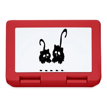 Witzige Katzen und Mäuse - Brotdose - Rot - Vorne