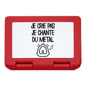 Je ne crie pas, je chante du métal - Boîte à goûter - rouge - Devant