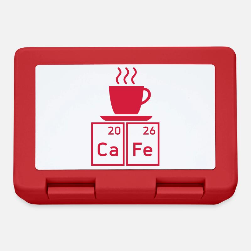 Café (calcium, fer) (tasse à café) - Boîte à goûter - rouge