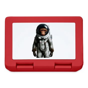 Weltraum Astronaut Affe - Brotdose - Rot - Vorne