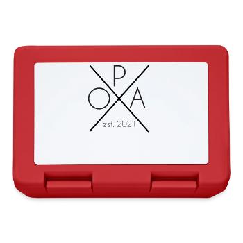 Opa est. 2021 Vatertag Geschenk Geburt - Brotdose - Rot - Vorne