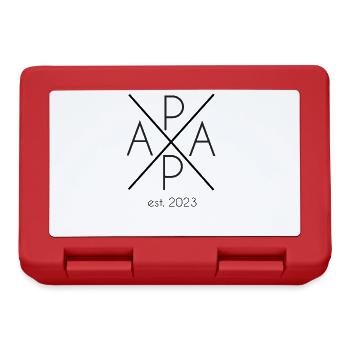 Papa est. 2023 Schwangerschaft Vatertag Geburt - Brotdose - Rot - Vorne