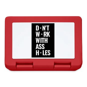 Ne travaillez pas avec des trous du cul - Boîte à goûter - rouge - Devant