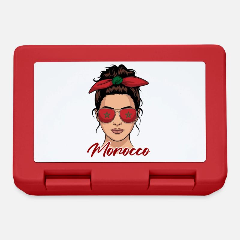 Fille Marocaine Femme Drapeau Maroc - Boîte à goûter - rouge