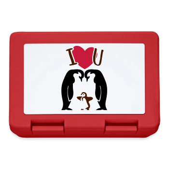 Penguin Family - Penguin Parents - Lunchbox - red - Front