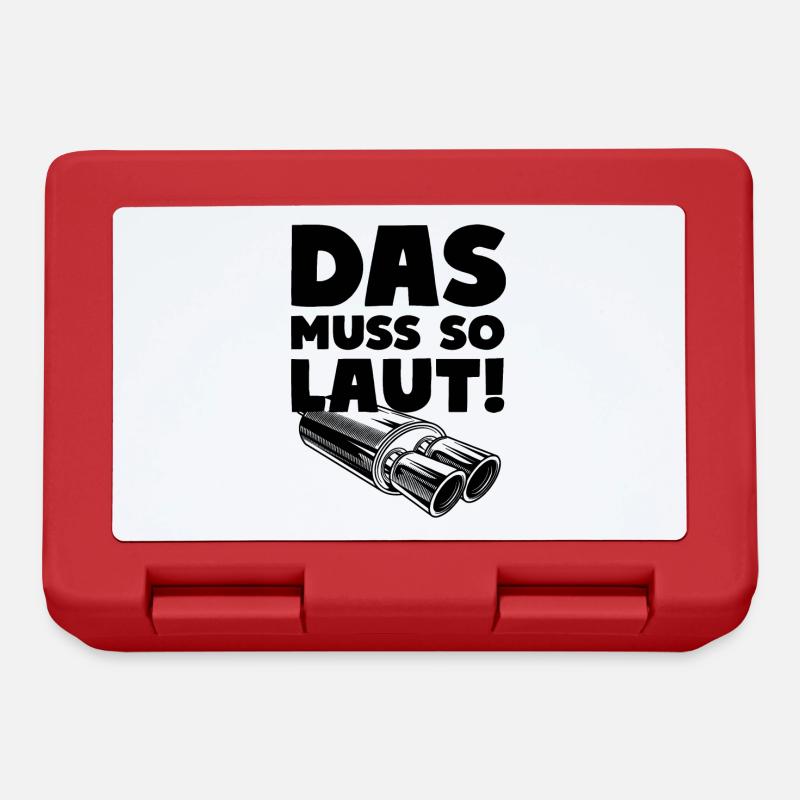 Das muss so laut! Auspuff Endrohr - Brotdose - Rot