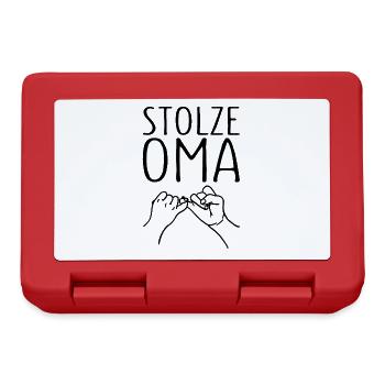 Stolze Oma Kleiner Fingerschwur Großmutter - Brotdose - Rot - Vorne