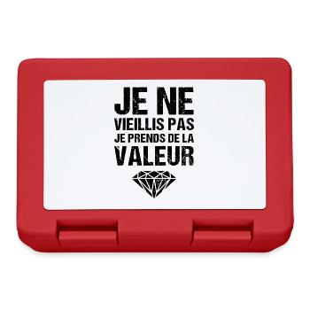 Je ne vieillis pas Je prends de la valeur - Boîte à goûter - rouge - Devant
