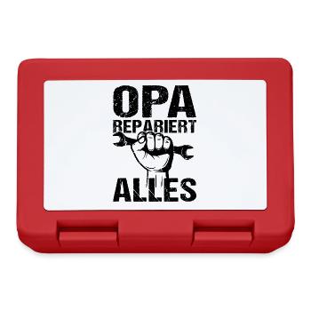 Opa repariert alles Großvater Opa - Brotdose - Rot - Vorne