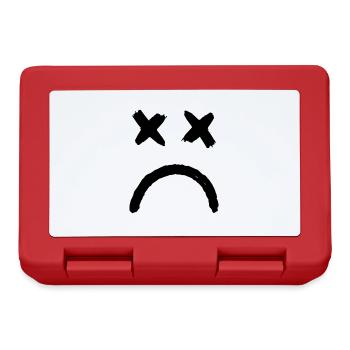 Smiley Crossed Eyed Sad Smiley - Lunchbox - red - Front