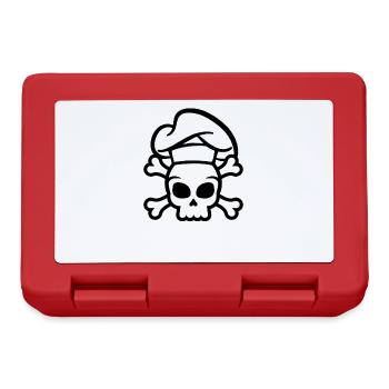 Koch Totenkopf Kochmütze Kochen - Brotdose - Rot - Vorne