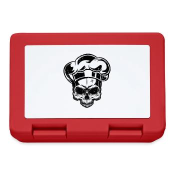 Koch Totenkopf Kochmütze - Brotdose - Rot - Vorne