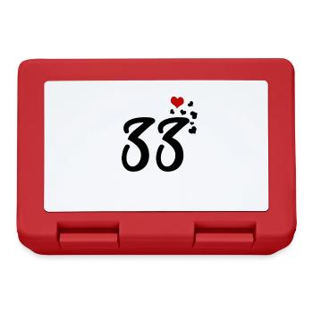 33 Herzen 33. Geburtstag Jubiläum - Brotdose - Rot - Vorne