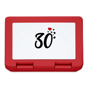 30 Herzen 30. Geburtstag Jubiläum - Brotdose - Rot - Vorne