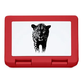 Leopard Gepard Raubkatze - Brotdose - Rot - Vorne