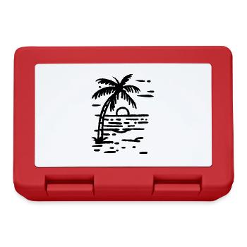 Beach palm tree at sunset - Lunchbox - red - Front