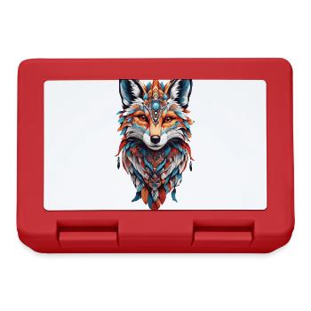 Spirituelles Indianer Fuchs Feder Design Boho Stil - Brotdose - Rot - Vorne