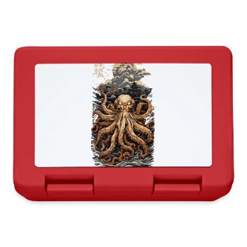 Ukiyo-E Oktopus Japanisches Meer und Fischer - Brotdose - Rot - Vorne