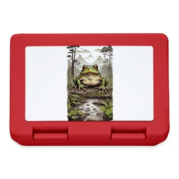 Frosch im Tropischen Regenwald Urwald Design - Brotdose - Rot - Vorne