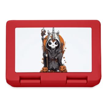 Süßer schauriger Einhorn Magier Halloween Design - Brotdose - Rot - Vorne