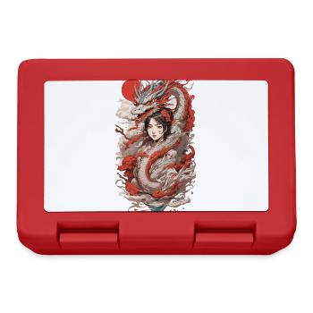 Dragon Anime Girl Style Ukiyo-e rétro - Boîte à goûter - rouge - Devant
