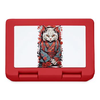 Ukiyo-e Cat Streetwear Retro Cat Design - Lunchbox - red - Front