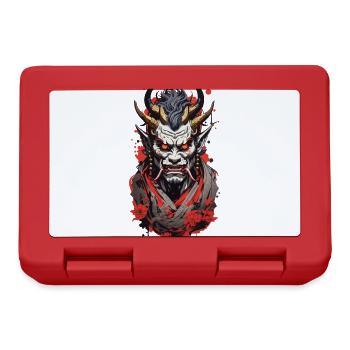 Japonais Oni Démon Rétro Manga Style de conception - Boîte à goûter - rouge - Devant