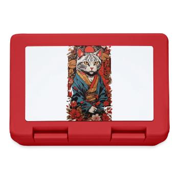 Chat japonais esthétique en kimono Ukiyo-E - Boîte à goûter - rouge - Devant